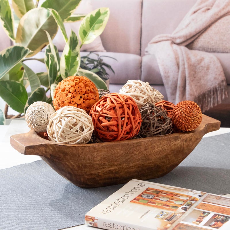 ANDALUCA Large Decorative Vase Filler Bag with Orbs, Balls (Burnt Orange) - Image 5